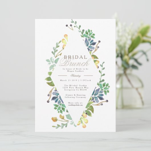 Whimsical Bridal Brunch | Uitnodigen Kaart (Staand voorkant)