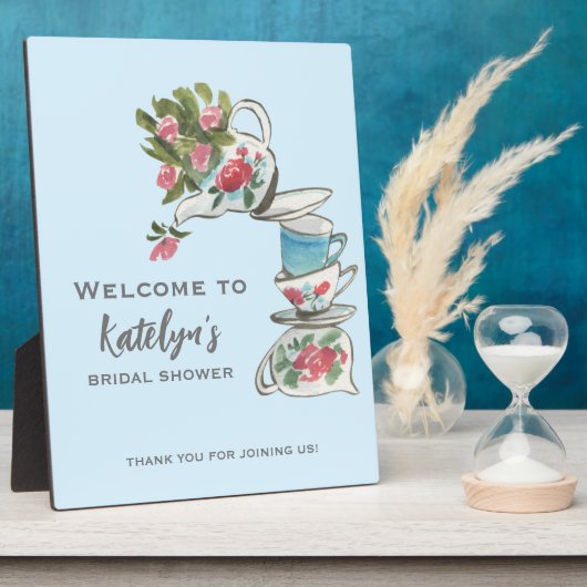 Whimsical Bridal Tea Welcome Tabletop Plaque Fotoplaat (Zijkant)