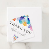 Whimsical Bright Wild Flower Wedding Favor Labels (In situ)
