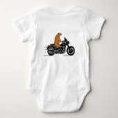 Whimsical brown beer op een motorfiets romper (Achterkant)