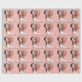 Whimsical bruid en bruidegom bruiloft gefeliciteer cadeaupapier (Vlak)