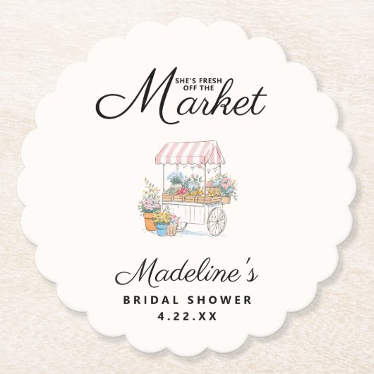 Whimsical Bruidssalon 'Net Af'  Kartonnen Onderzetters (Voorkant)