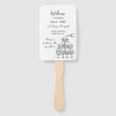 Whimsical Bruiloft programma fan Handwaaier (Voorkant)