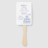 Whimsical Bruiloft programma fan Handwaaier (Voorkant)