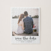 Whimsical Brush Script Foto Sla de datum grijs op Legpuzzel (Verticaal)