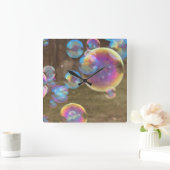 Whimsical Bubbles Clock Vierkante Klok (Huis)