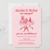 Whimsical Buffet DINNER Custom Engagement Party Kaart (Voorkant)