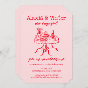 Whimsical Buffet DINNER Custom Engagement Party Kaart