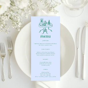 Whimsical Buffet Table Doodle Sketch Modern CUSTOM Menu