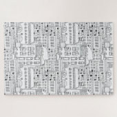 Whimsical Buildings Hand-Drawn Pen and Ink Legpuzzel (Horizontaal)