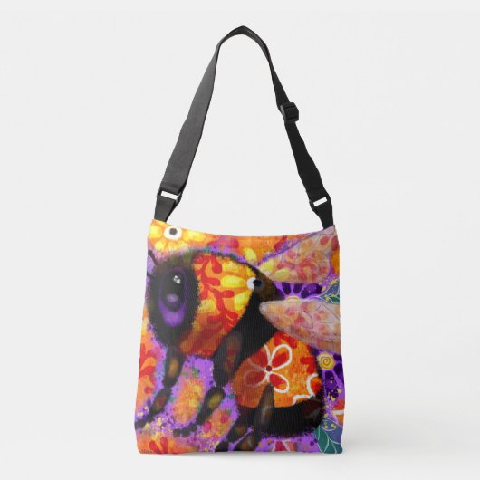 Whimsical Bumble Bee Abstracte kunst Bloemen Sinaa Crossbody Tas (Voorkant)