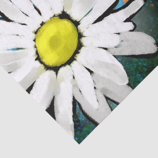 Whimsical Bumble Bee Daisies Bloemen Decoupage Tissuepapier (Detail)