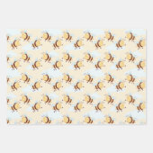 Whimsical Bumble Bee en Honeycomb Floral Inpakpapier Vel (Voorkant)