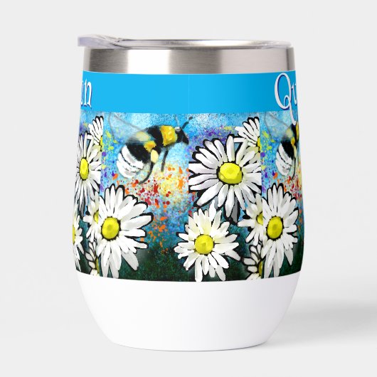 Whimsical Bumble Bee in Daisies gepersonaliseerd (Rechts)