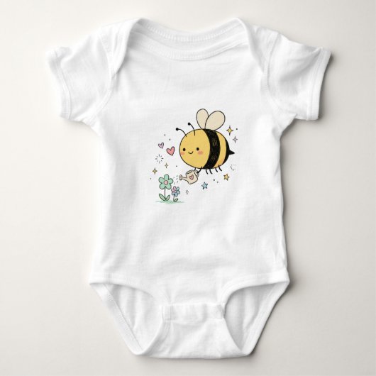  Whimsical Bumblebee baby Plant Moms Romper (Voorkant)