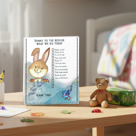 Whimsical Bunny Chore Chart Notepad | Kids Notitieblok
