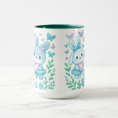 Whimsical Bunny Couple Ceramic Mug (Centre)