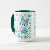 Whimsical Bunny Couple Ceramic Mug (Devant gauche)