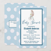 Whimsical Bunny en Beer Rijden op een fiets Baby s Kaart (Voorkant / Achterkant)