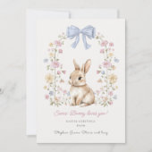Whimsical Bunny Floral Easter Greeting Feestdagenkaart (Voorkant)