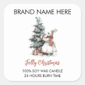 Whimsical Bunny Jolly Christmas Candle Labels (Voorkant)