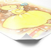 Whimsical Bunny Rabbit Cup van Tea Illustration Foto Afdruk (Hoek)