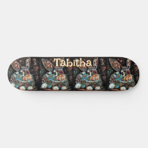 Whimsical Bunny Rabbit Floral gepersonaliseerd Skateboard
