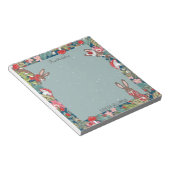 Whimsical Bunny Rabbit Mushroom Kerstland Notitieblok (Schuin)