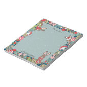 Whimsical Bunny Rabbit Mushroom Kerstland Notitieblok (Gedraaid)