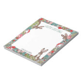 Whimsical Bunny Rabbit Pushroom Easter Custom Notitieblok (Gedraaid)