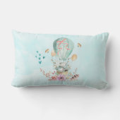 Whimsical Bunny Riding in een Hot Air Ballon Baby Kussen (Achterkant)
