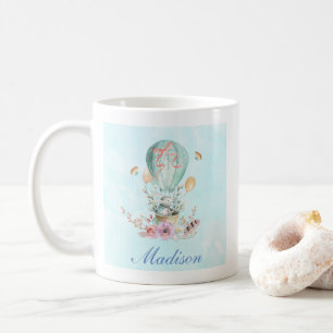 Whimsical Bunny Riding in een luchtballon Koffiemok
