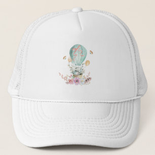 Whimsical Bunny Riding in een luchtballon Trucker Pet