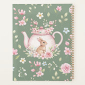 Whimsical Bunny Teapot Floral Spring Notebook (Dos)