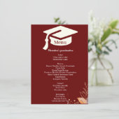 Whimsical Burgundy Graduation menu du dîner (Debout devant)