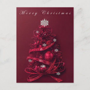 Whimsical Burgundy - kerstboom Briefkaart