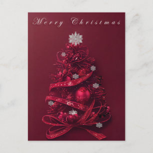 Whimsical Burgundy - kerstboom Briefkaart