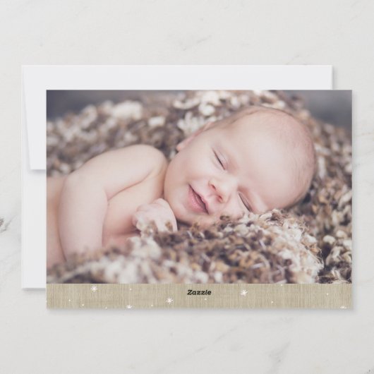 Whimsical Burlap Rustic Merry-kerstfoto Feestdagenkaart (Achterkant)