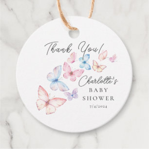 Whimsical Butterflies Baby shower Bedankjes Labels