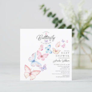 Whimsical Butterflies Baby shower Invitation Kaart