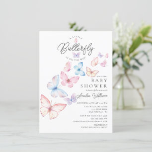 Whimsical Butterflies Baby shower Invitation Kaart