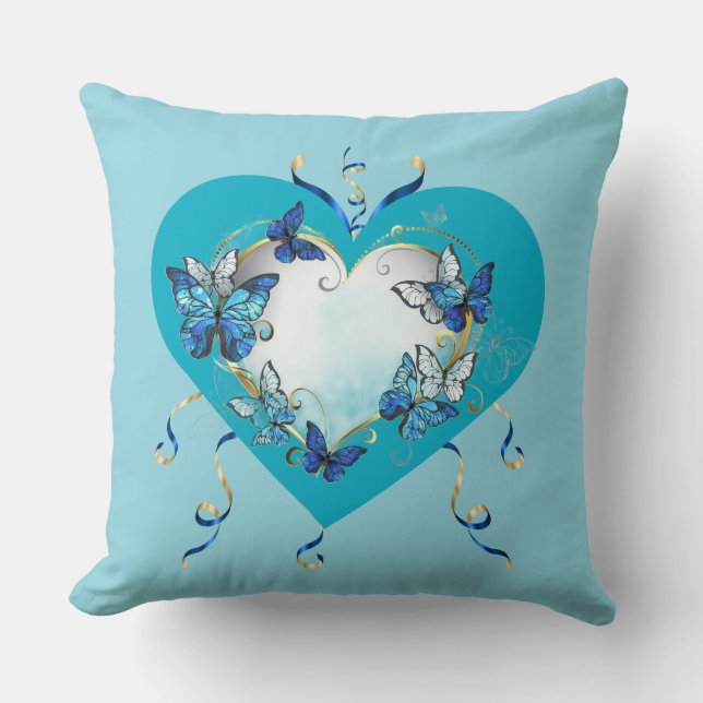 Whimsical Butterflies Heart Pillow Kussen (Voorkant)