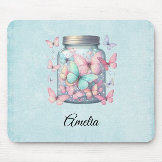 Whimsical Butterflies in a Jar Muismat (Voorkant)
