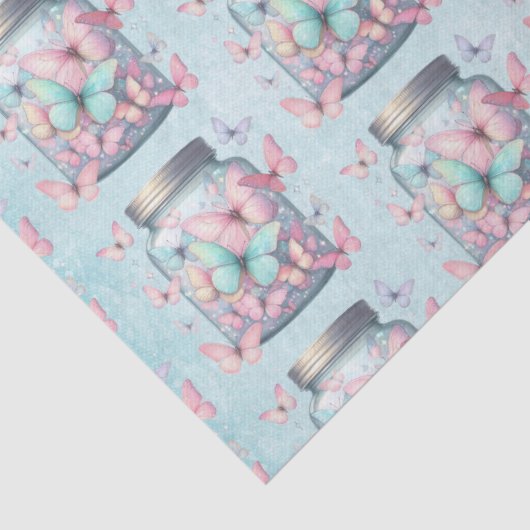 Whimsical Butterflies in a Jar Pattern Tissuepapier (Detail)