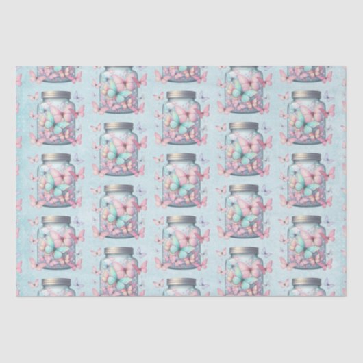 Whimsical Butterflies in a Jar Pattern Tissuepapier (Voorkant)