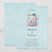 Whimsical Butterflies in a Jar Wedding Kaart (Voorkant / Achterkant)