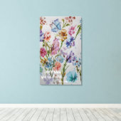 Whimsical Butterflies in Waterverf Canvas Afdruk (Insitu (Houten vloer))