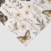 Whimsical Butterfly and Flower Pattern Tissuepapier (Detail)