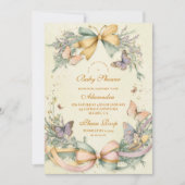 Whimsical Butterfly Bow Baby shower Kaart (Voorkant)