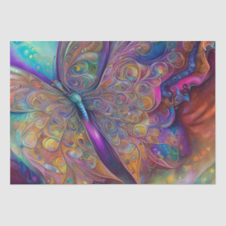Whimsical Butterfly Fractal Waterverf Digital Pai Tissuepapier